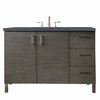 James Martin Vanities Metropolitan 48in Single Vanity, Silver Oak w/ 3 CM Charcoal Soapstone Quartz Top 850-V48-SOK-3CSP